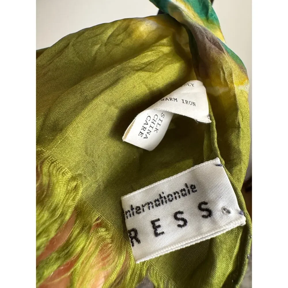 CI EXPRESS Vintage 100% Silk Watercolor European Inspired Scarf